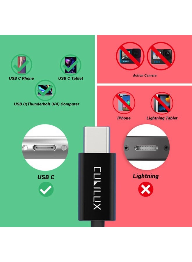 Cubilux ميكروفون عنق USB-C، ميكروفون صغير من نوع C متوافق مع MacBook، iPhone 16 Pro Max، iPad 10، iPad Pro، iPad Air 5/4، Samsung S24/S23، Tab S8/S7، Pixel 8/7 Pro، بطول 5 أقدام - Image 2