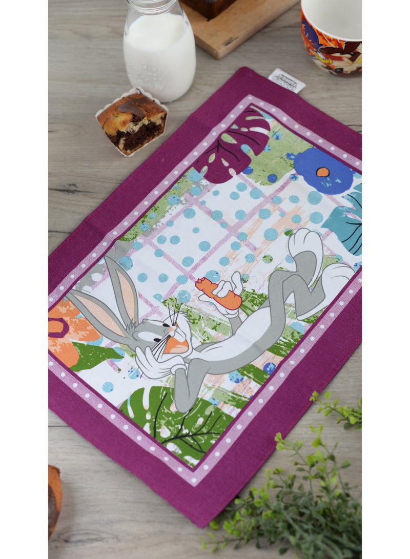 EGAN طقم إفطار لوني تونز – كوب وموضع قطن – طقم إفطار للأطفال مكون من قطعتين يتميز بشخصيات لوني تونز – أدوات المائدة (سيلفستر وتويتي) - Image 4