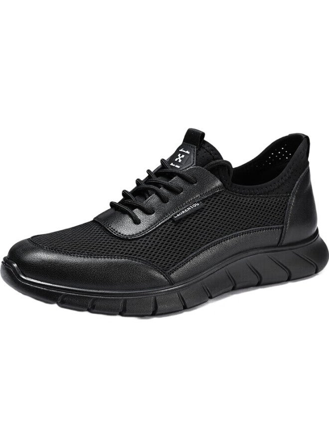 LAORENTOU Men'S Breathable Flyknit Lightweight Travel Outdoor Running Shoes La12122 Black 40 - Image 2