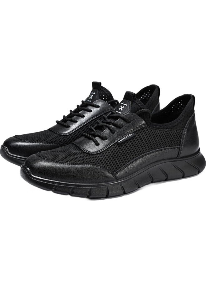 LAORENTOU Men'S Breathable Flyknit Lightweight Travel Outdoor Running Shoes La12122 Black 40 - Image 1