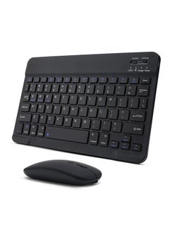 O Ozone Ultra-Slim Bluetooth Keyboard & Mouse Combo Rechargeable Portable Wireless Keyboard Mouse Set for Android Tablet iPhone iPad Computer PC Laptop- Black  - Image 1