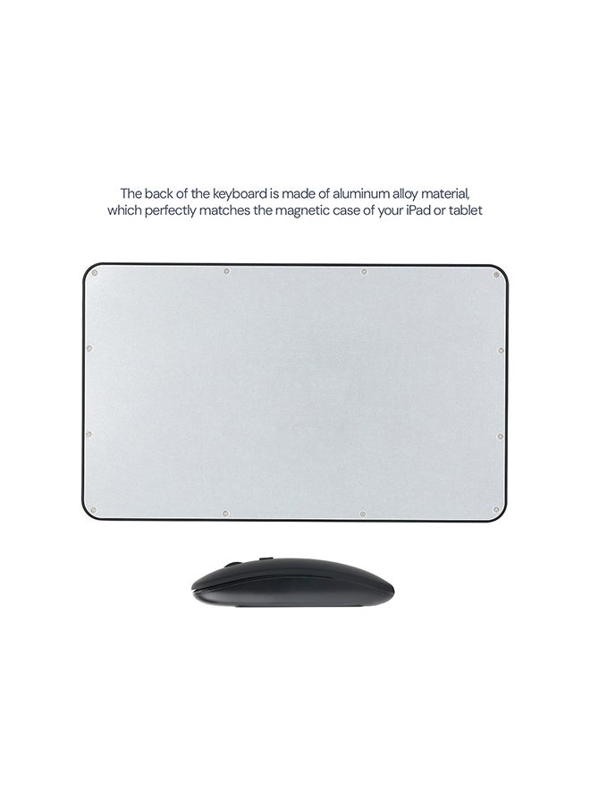 Ultra-Slim Bluetooth Keyboard & Mouse Combo Rechargeable Portable Wireless Keyboard Mouse Set for Android Tablet iPhone iPad Computer PC Laptop- Black