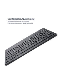 O Ozone Ultra-Slim Bluetooth Keyboard & Mouse Combo Rechargeable Portable Wireless Keyboard Mouse Set for Android Tablet iPhone iPad Computer PC Laptop- Black  - Image 5