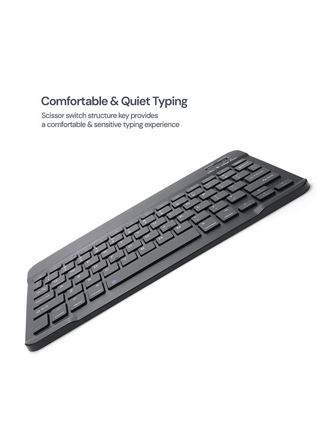 O Ozone Ultra-Slim Bluetooth Keyboard & Mouse Combo Rechargeable Portable Wireless Keyboard Mouse Set for Android Tablet iPhone iPad Computer PC Laptop- Black  - Image 5