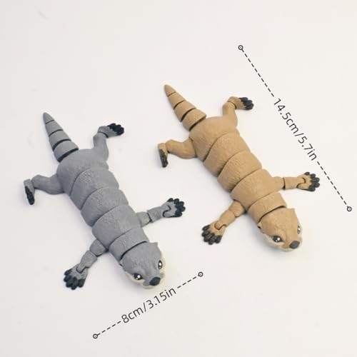VUNDO 3D Printed Otter 3D Printed Animals Toy Full Articulated Flexible Fidget Toys Brown Small 6Inch - Image 5