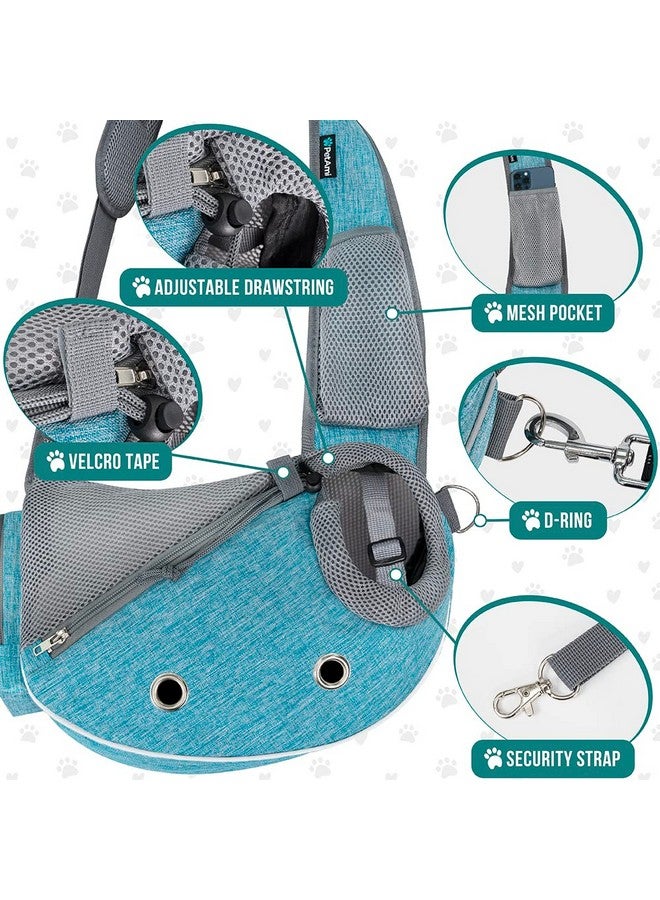 PetAmi Dog Sling Carrier for Small Dogs, Puppy Carrier Sling Purse, Dog Bags For Traveling, Carrying Bag to Wear Medium Cat, Adjustable Crossbody Pet Sling Travel, Poop Bag Dispenser, Max 10 lbs, Blue - Image 3