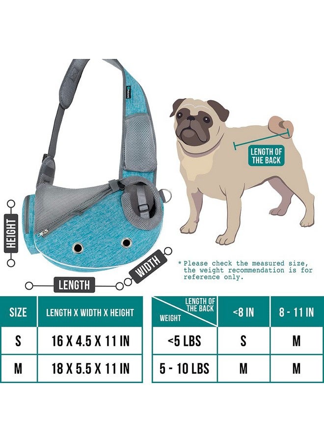 PetAmi Dog Sling Carrier for Small Dogs, Puppy Carrier Sling Purse, Dog Bags For Traveling, Carrying Bag to Wear Medium Cat, Adjustable Crossbody Pet Sling Travel, Poop Bag Dispenser, Max 10 lbs, Blue - Image 2