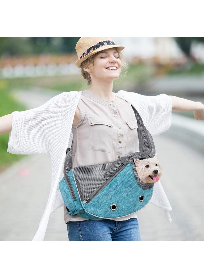 PetAmi Dog Sling Carrier for Small Dogs, Puppy Carrier Sling Purse, Dog Bags For Traveling, Carrying Bag to Wear Medium Cat, Adjustable Crossbody Pet Sling Travel, Poop Bag Dispenser, Max 10 lbs, Blue - Image 5