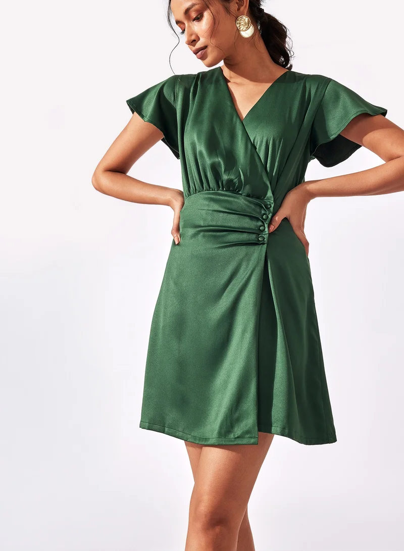 ذا ليبل لايف Satin Pleat Mini Dress