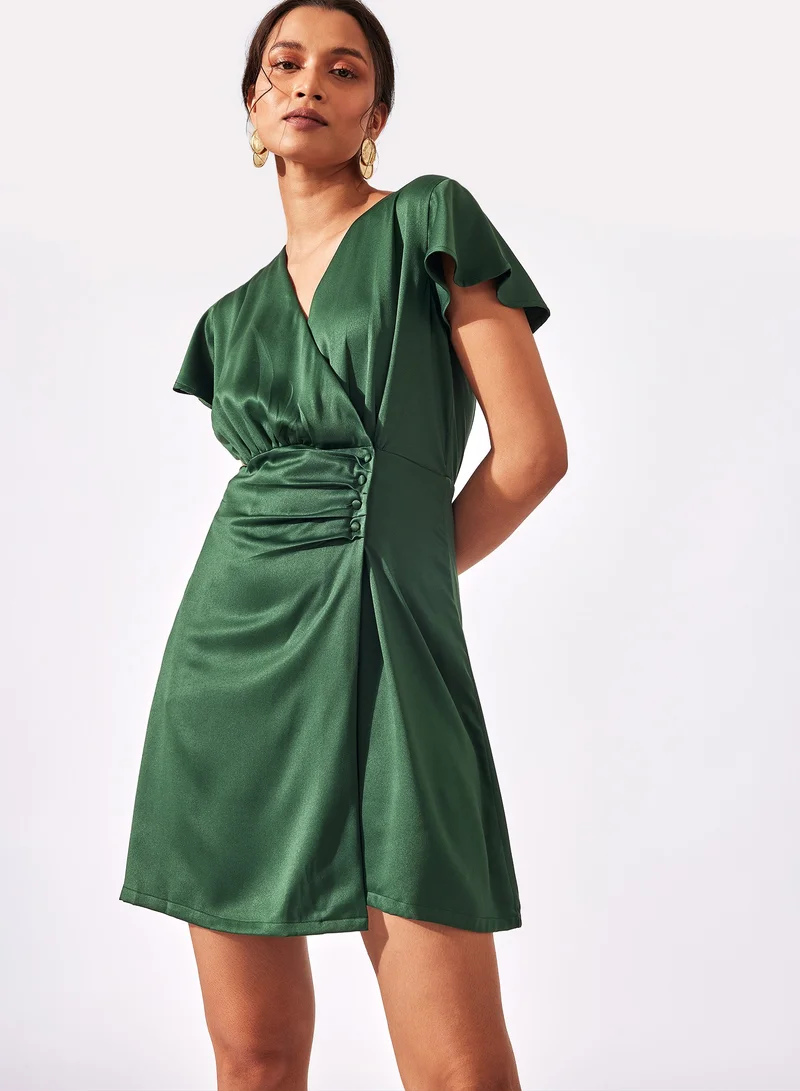 ذا ليبل لايف Satin Pleat Mini Dress