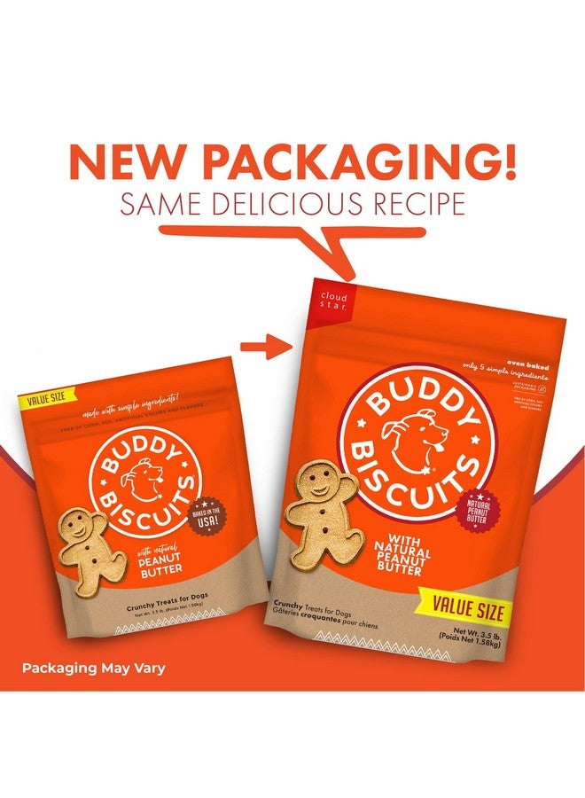 Buddy Biscuits 3.5 lbs. Bag of Crunchy Dog Treats Made with Natural Peanut Butter - Image 2