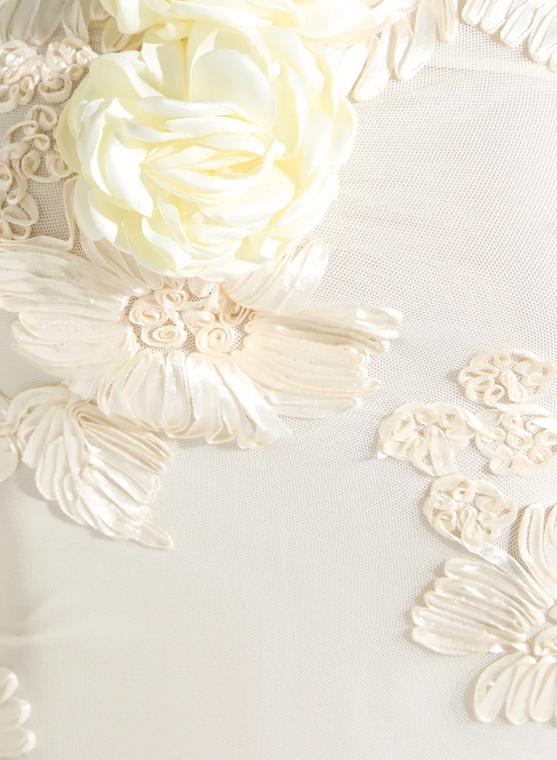 Ginger Boutique Floral Appliqued Gown Dress