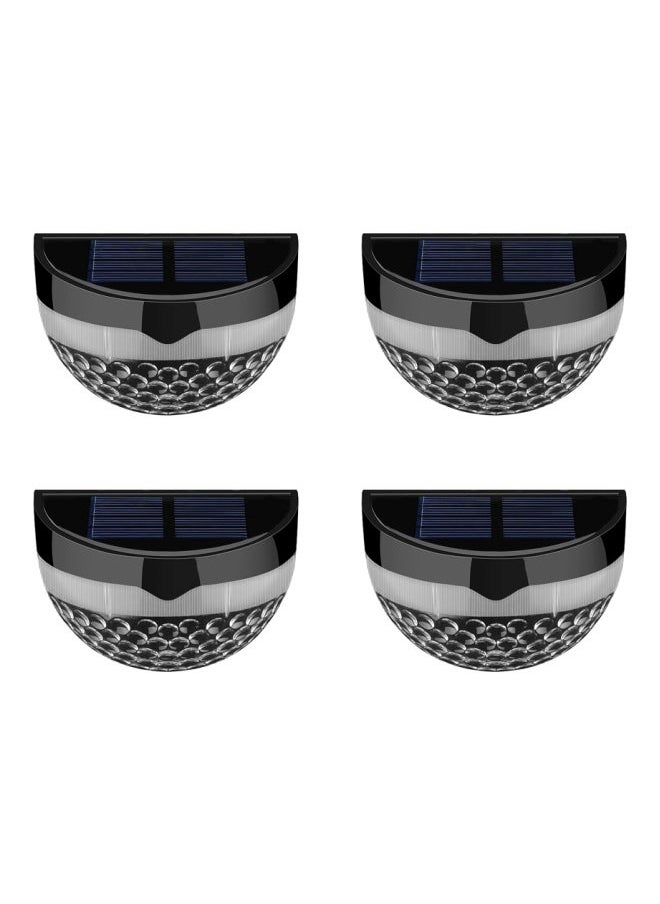 NIBEMINENT 4-Piece Solar Powered Wall Lamp White 3.5x2.4x1.9inch  - Image 1