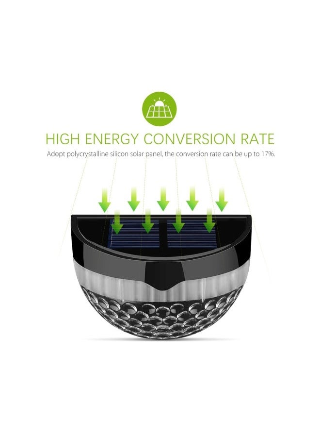 NIBEMINENT 4-Piece Solar Powered Wall Lamp White 3.5x2.4x1.9inch  - Image 3
