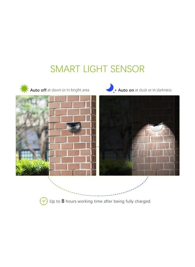 NIBEMINENT 4-Piece Solar Powered Wall Lamp White 3.5x2.4x1.9inch  - Image 5