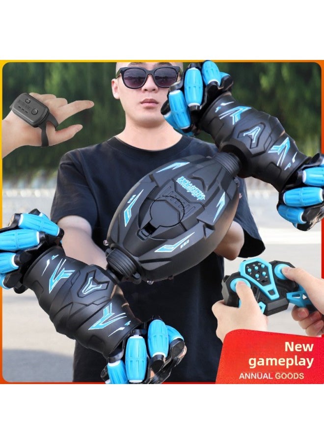 Generic Gesture Sensing Remote Control Car Boy Stunt Twisting Car Four-wheel Drive Off-road Vehicle High Speed Drift Racing Car Children's Toy-Color:Red Four-wheel Drive [one Key Deformation] Light Music/demonstration-Proportion:Top Edition Four Game 180 Minutes-Free Remote Control Battery  - Image 2
