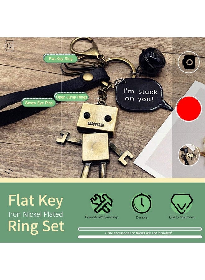 Keadic 300Pcs Flat Key Chain Rings with Chain and Screw Eye Pins Kit for Home Car Keychains, Lanyards, Gifts and Other Crafts Jewelry Making (Nickel Plated, Bronze, 35MM) - Image 3