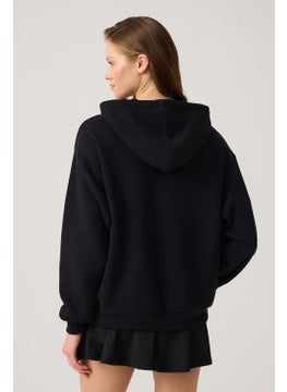 Los Ojos Black Wide Fit Hooded Sweatshirt Hooded Sweat  - Image 3