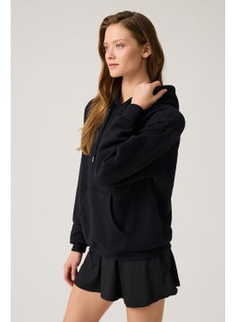 Los Ojos Black Wide Fit Hooded Sweatshirt Hooded Sweat  - Image 5