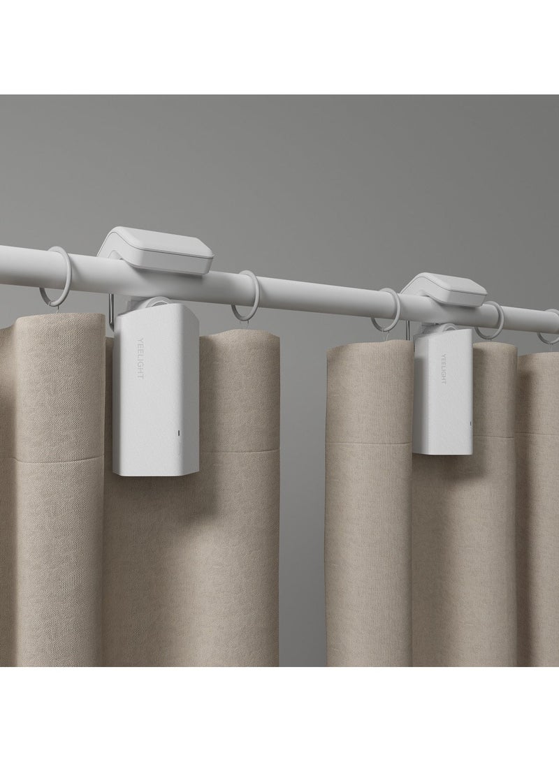 يلايت يي لايت فتاحة ستائر ذكية - على شكل حرف O، طقم من قطعتين، بطارية 6600 مللي أمبير/ساعة، سهلة التركيب، شحن من النوع C، متوافقة مع التطبيقات والتحكم الصوتي - قطعتين - Image 1