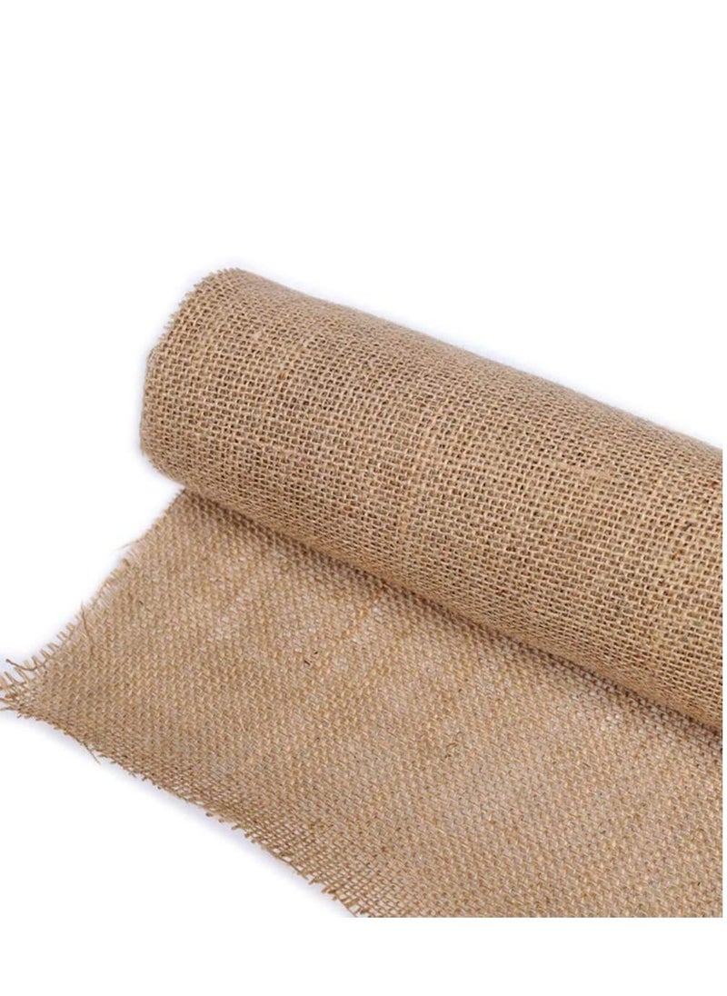 MARKQ [1 Roll] Burlap Fabric Roll – [48 cm x 5 Yards] Jute Hessian Cloth for Table Runners, Crafts, Christmas, Weddings & Party Decor  - Image 1