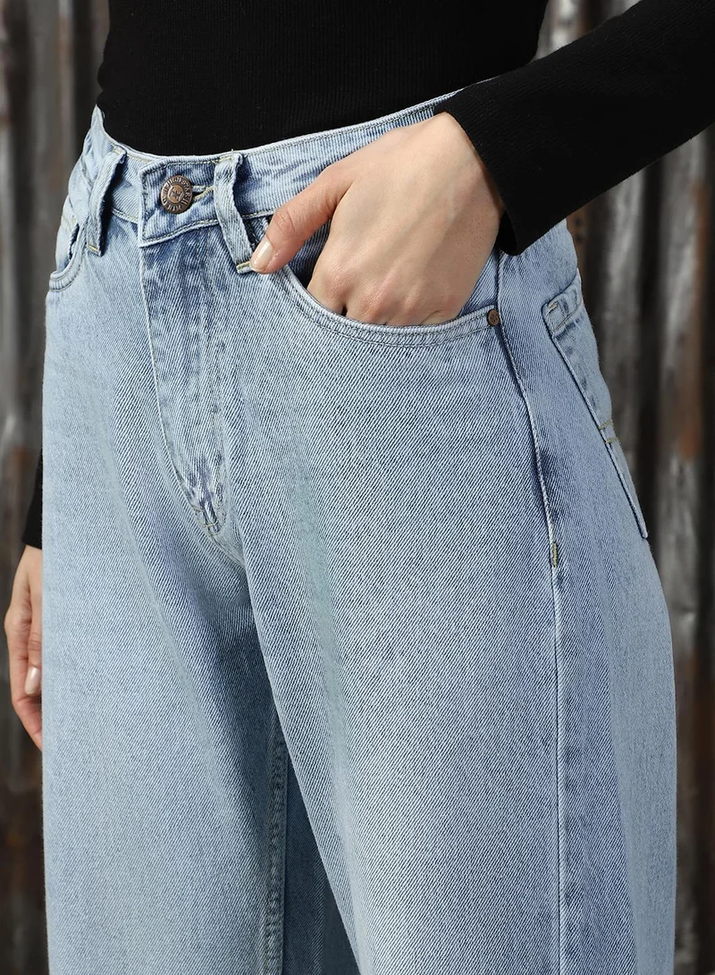 هاي ستار Women's Indigo 100% Cotton Distressed Jeans