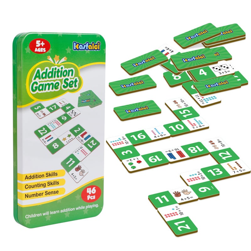 Kasfalci Addition Dominoes SetMath Games for KidsMath ManipulativesCounting ToysLearning GamesPreschool Learning ActivitiesHomeschool SuppliesKindergarten Classroom Must Haves1st 2nd 3rd Grade - Image 3