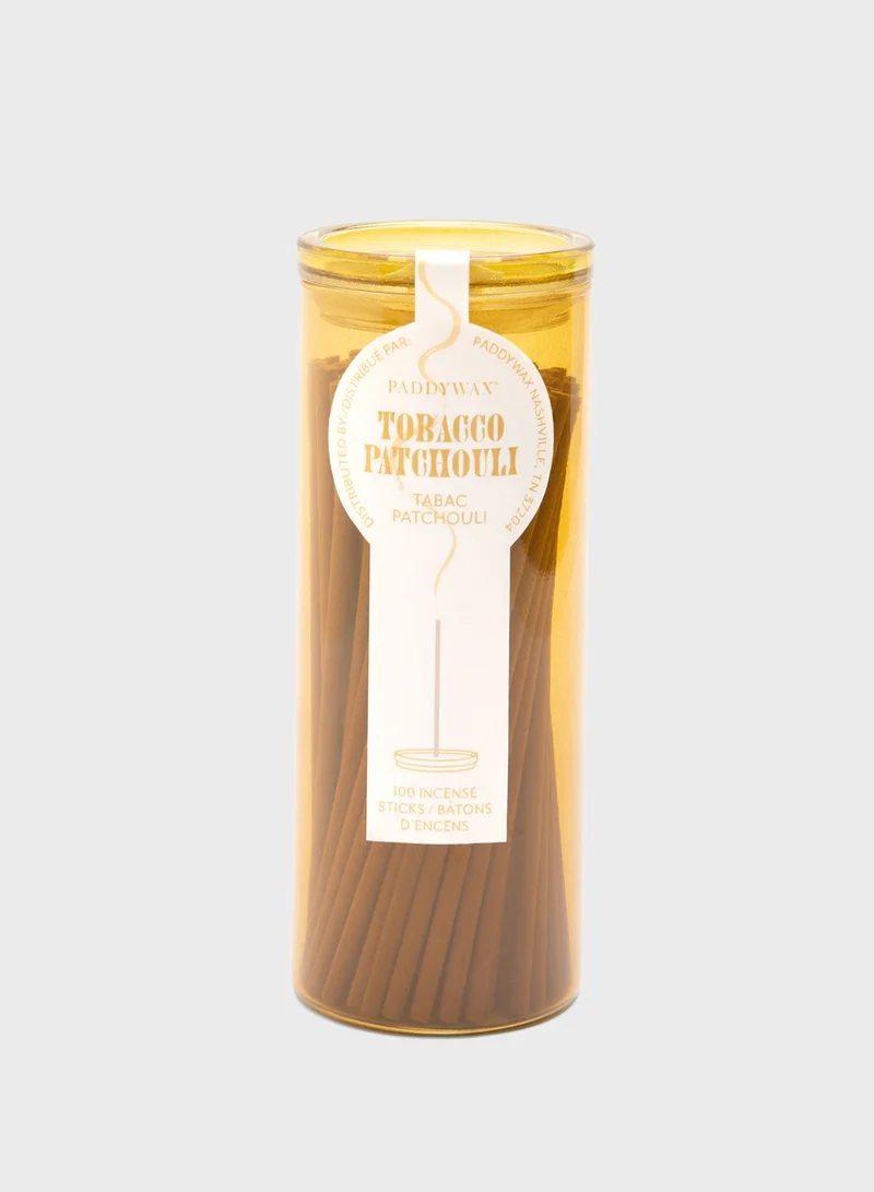 Paddywax Tobacco Patchouli Incense 100 Sticks With Holder