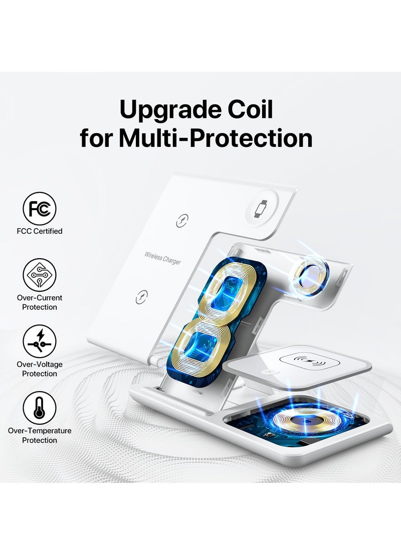 General 6-in-1 Wireless Charger Stand Pad for Apple Watch, iPhone 13/12/11/11 Pro/11 Pro Max/X/XS/XR, Samsung S20/S10, and Other Qi Phones: Charging Dock Station (Pink)  - Image 2