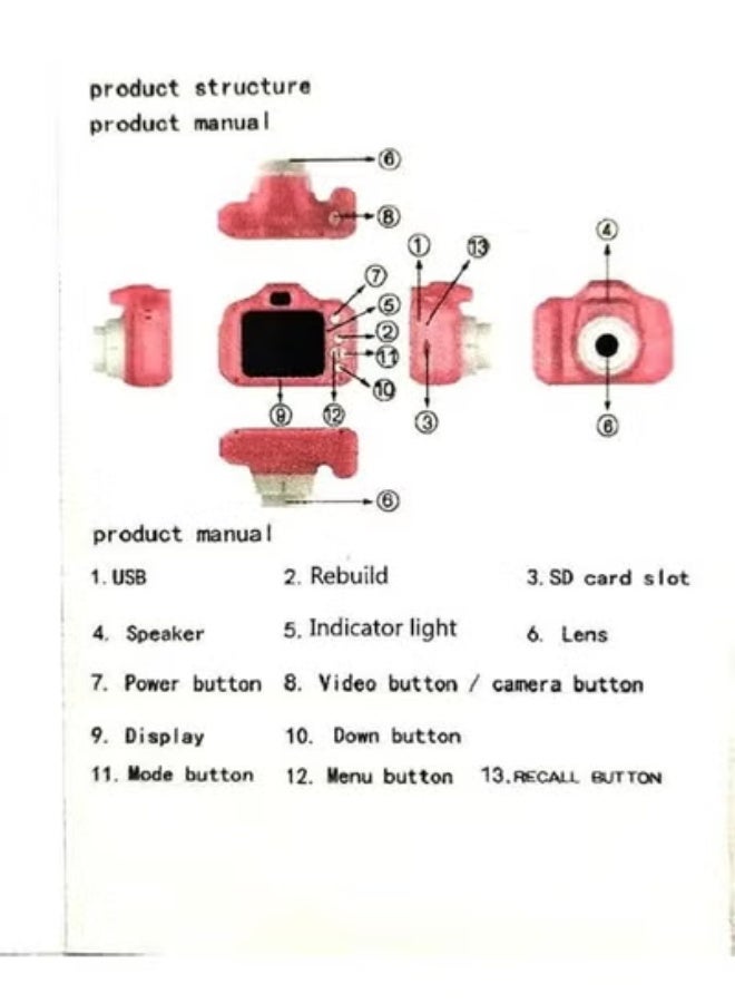 Children's Digital Camera for Photo and Video, Mini HD 1080p Portable Camera, Rechargeable Handheld Toy Camera with Memory Card Included - Image 2
