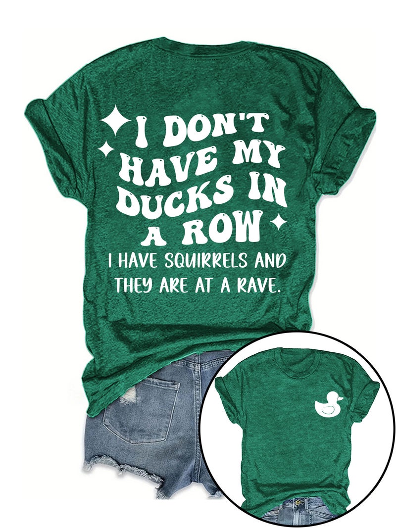 summer women's slogan inspirational pattern round neck short sleeve casual fashion explosion T-shirt - Image 1