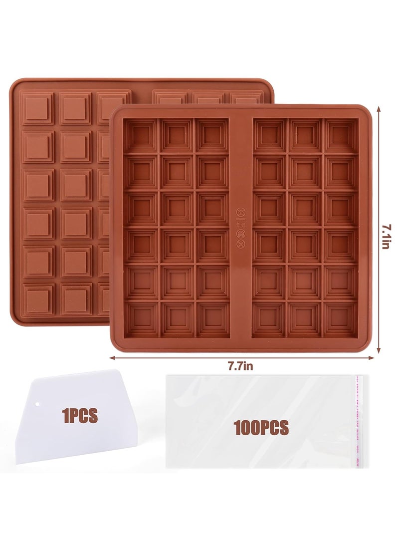 PalkSky Palksky Large Chocolate Bar Mold Deep Dubai, Thick Chocolate Bar Molds Silicone for Filling Knafeh Pistachio, Chocolate Mold for Baking,1PCS Silicone Molds +100Pcs Bags  - Image 4