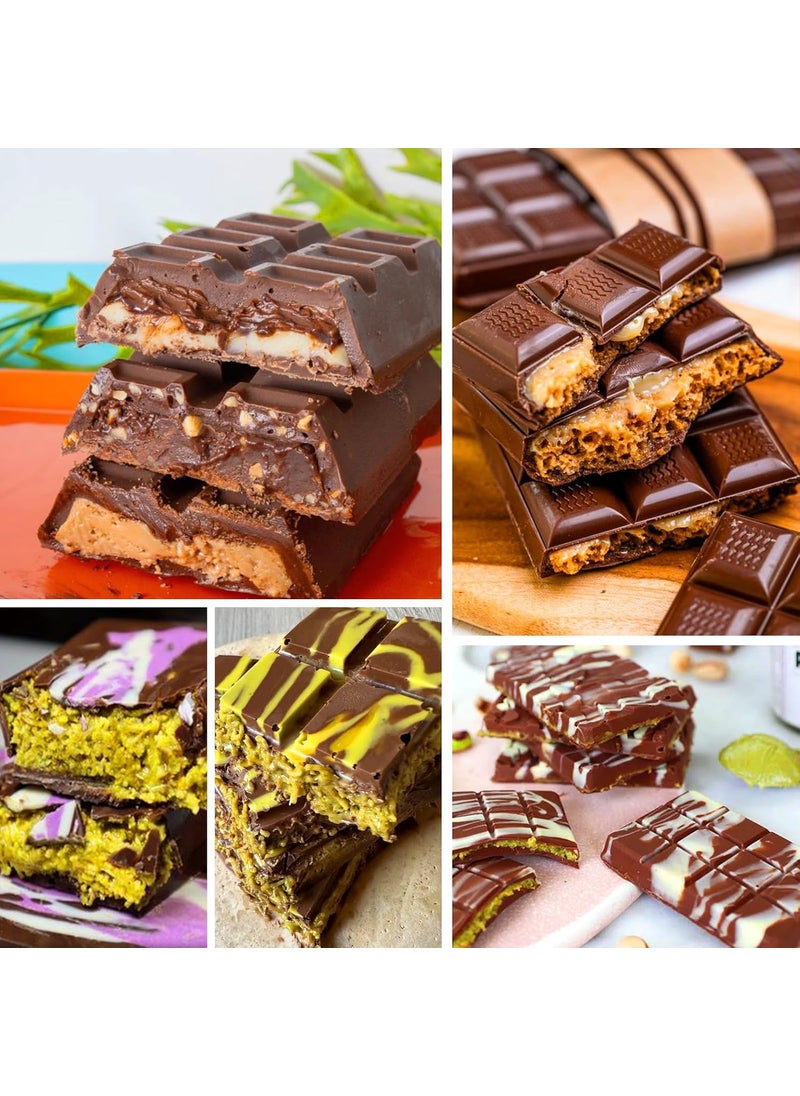 PalkSky Palksky Large Chocolate Bar Mold Deep Dubai, Thick Chocolate Bar Molds Silicone for Filling Knafeh Pistachio, Chocolate Mold for Baking,1PCS Silicone Molds +100Pcs Bags  - Image 3