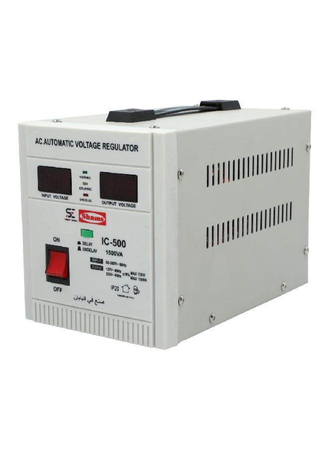 Shams 1500W 110-220V AC Automatic Voltage Regulator White 12 x 10 x 7 inch 22286  - Image 2