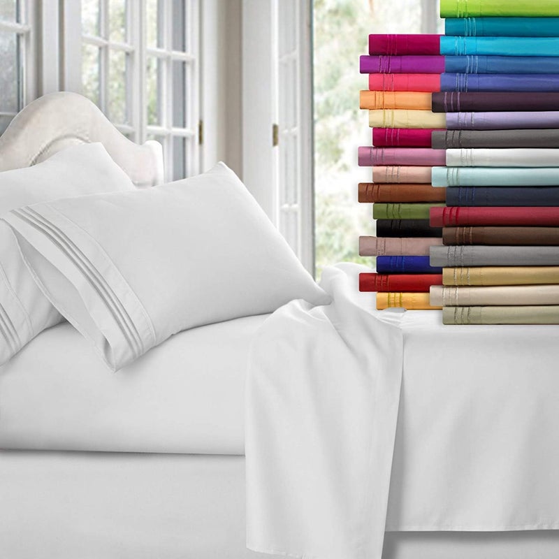 Clara Clark Premier 1800 Series 4pc Bed Sheet Set - Queen, Black - Image 5