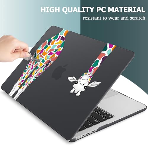 May Chen for M5 MacBook Air 13.6 Inch Case 2026 2025 2024-2022 Release M5 A3449 M4 A3240 M3 A3113 M2 A2681, Plastic Hard Shell Case for MacBook Air 13.6" with Retina Display, Black Colorful Giraffe - Image 4