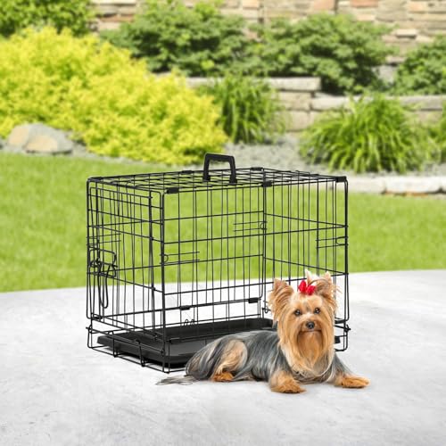 BestPet Dog Crate 18 Black Foldable Metal Kennel with Single Doors Secure SlideBolt Latches Leakproof Tray Portable Dog Cage for Small Breeds for Travel Indoor Outdoor Use - Image 3
