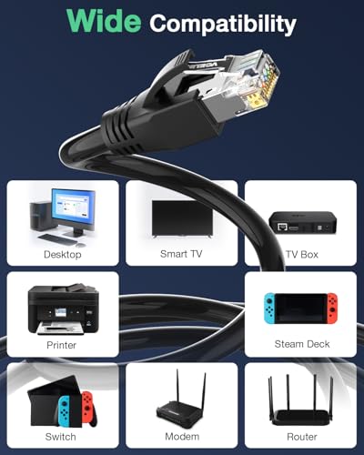 VCELINK CAT6A Connector, RJ45 Connectors Pass Through CAT6A CAT7 Shielded, UL-Listed 3-Prong Gold Plated, CAT7 Connector with Strain Relief Boots (RJ45 Connector-Transparent, Black, 30-Pack) - Image 4