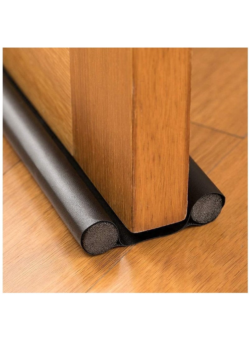 Captaintech 2Pack Under Door Strip, Adjustable Door Draft Stoppers, Door Seal for Bedroom Kitchen Window Office, 96cm(Black) - Image 1