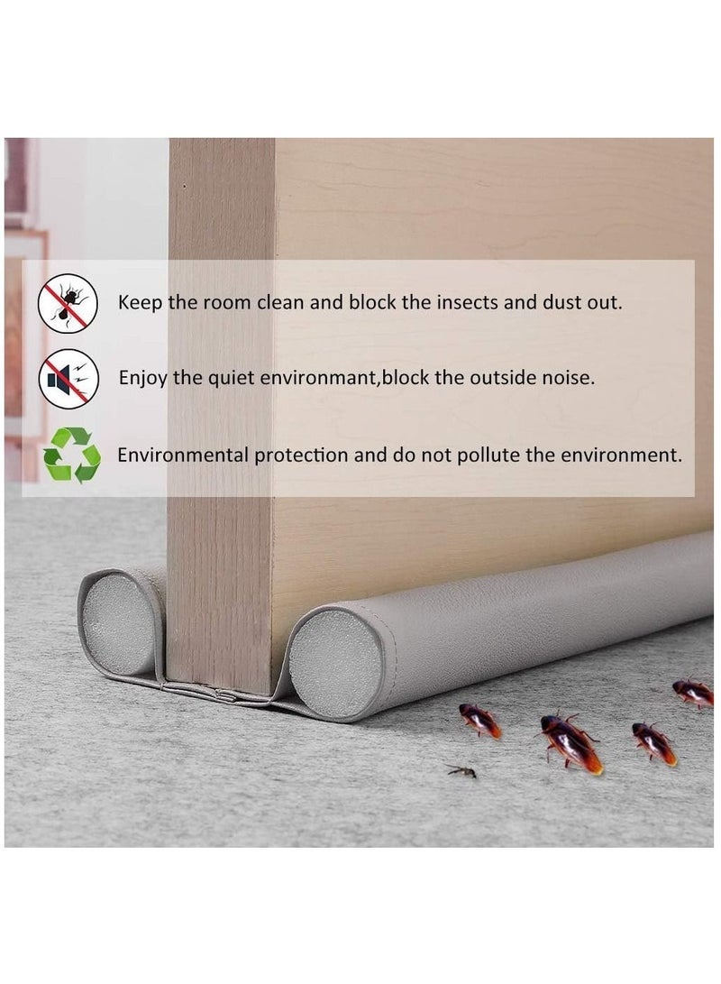 Captaintech 2Pack Under Door Strip, Adjustable Door Draft Stoppers, Door Seal for Bedroom Kitchen Window Office, 96cm(Black) - Image 3