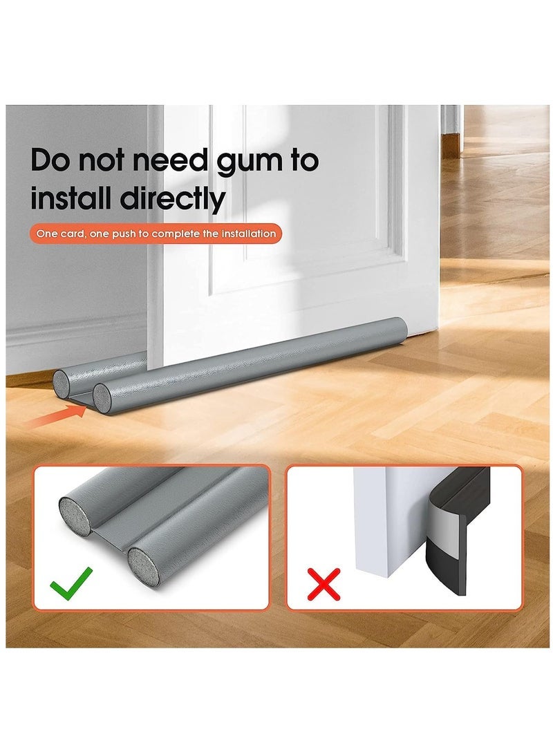 Captaintech 2Pack Under Door Strip, Adjustable Door Draft Stoppers, Door Seal for Bedroom Kitchen Window Office, 96cm(Black) - Image 5