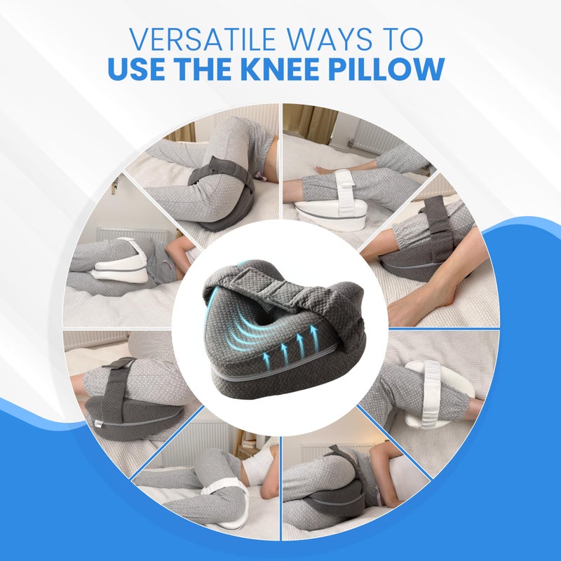 TULARIS Knee Pillow for Side Sleepers Hip Pain - Between Leg Pillow for Side Sleeping - Sciatica Pain Relief Pillow Supports Back Pain - Support Pillow Between The Legs for Knee Support and Lower Back Pain - Image 4