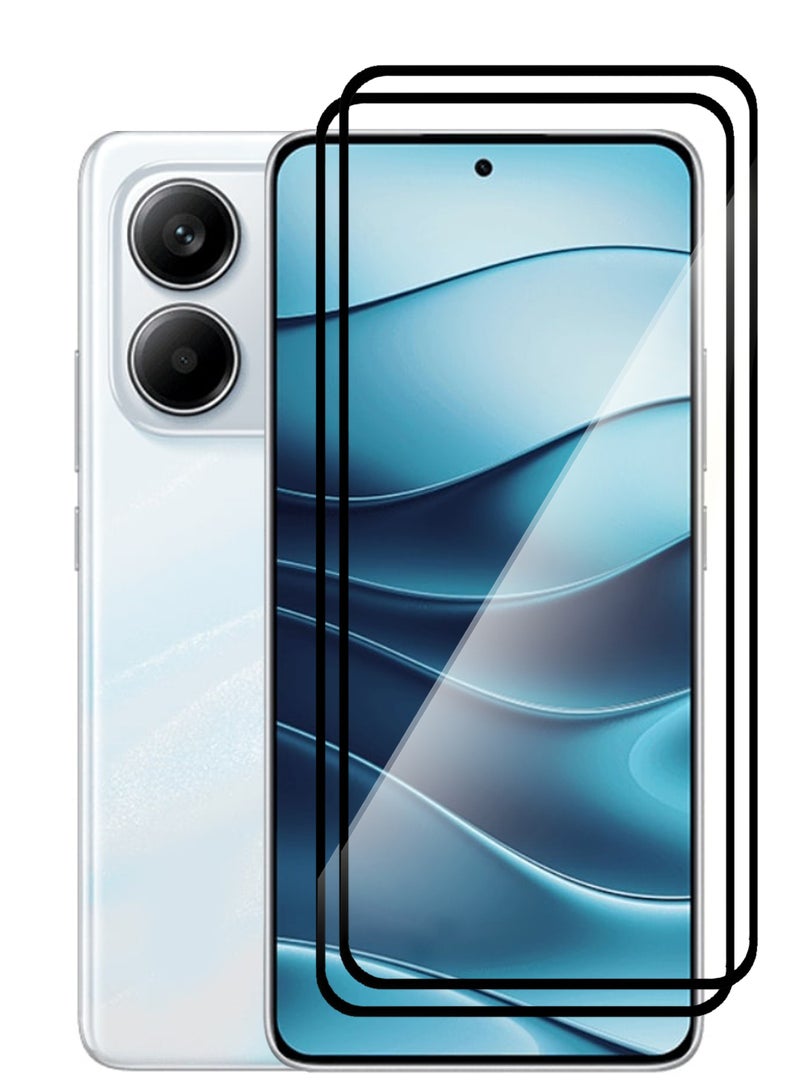 2 قطع واقي شاشة Xiaomi Redmi Note 14 5G – زجاج مقسى واقي شاشة من الحافة إلى الحافة، شفافية عالية، لمسة دقيقة، مضاد للانفجار، حواف سلسة، تركيب سهل - Image 1