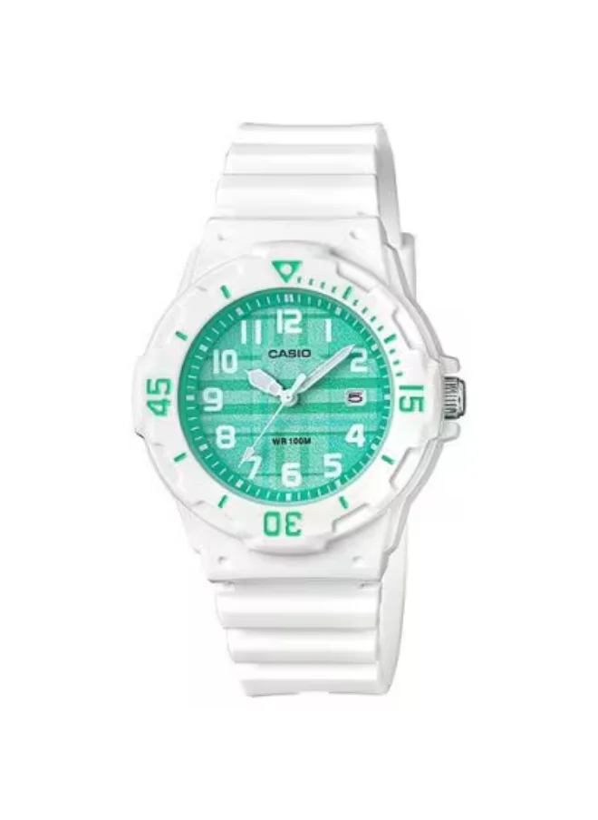 CASIO Women's Analog Display Watch With White Resin Strap - LRW-200H-3CVDF