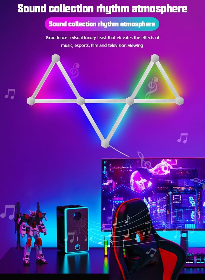 بوكسفالزور إضاءة محيطة RGB LED بست قطع، إضاءة جو بتقنية البلوتوث والتحكم باللمس، مناسبة للاستخدام اليومي في المكاتب والمنازل والألعاب، شريط إضاءة USB مع ثلاث أوضاع تحكم وزر توقيت، مثالية لتزيين الجدران وإضاءة قيمنق - Image 3
