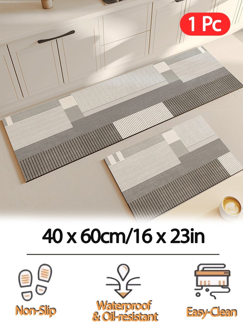 سجادة أرضية مطبخ، 40 × 60 سم/16 × 23 بوصة سجادة بريميوم، سجادة مانعة للانزلاق ماصة لواجهة الحوض، سجادة حمام ومطبخ مقاومة للماء، وسادة مضادة للتعب للغرف والمنزل والمكتب سهلة التنظيف - Image 1