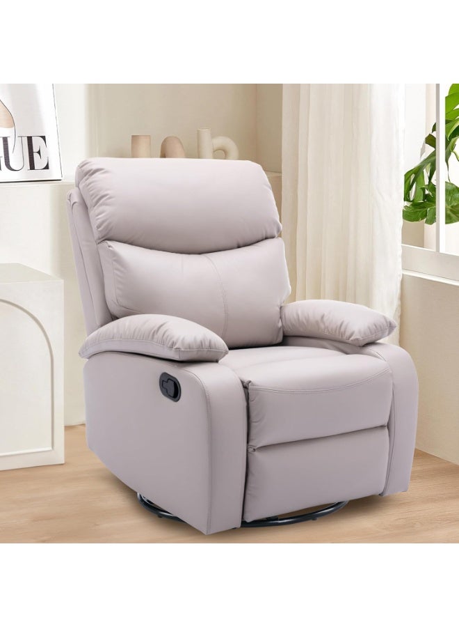 Organized Home Cozy Living Room Multifunctional Recliner Swivel & Rock and Recline at 150° Cat Scratch Resistant Fabric Cloud Like Comfort Easy Assembly & Stylish Design - Image 1