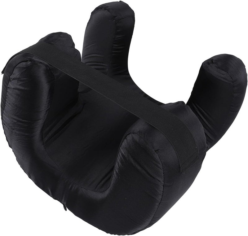 Face Down Pillow Memory Foam Sleeping Pillow, Soft and Comfortable for Home and Travel, Unique Design Prevents Slipping, Premium Cotton Fill Material, Enhances Sleep Quality (Black) - Image 3