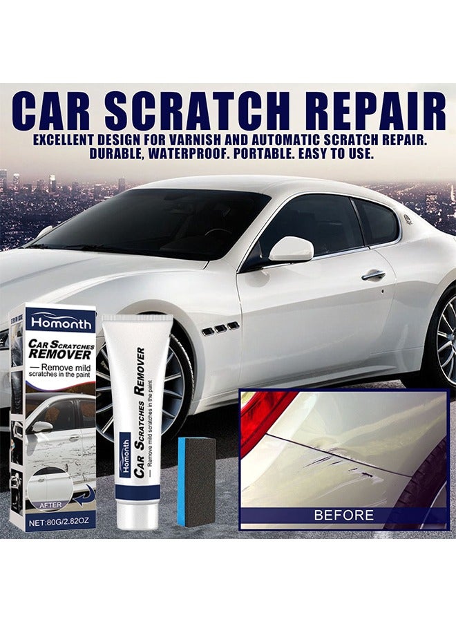 Homonth Car Scratch Remover, Car Body Compound, Scratch Removal Kit, Polishing Paste for Repairing Small Paint Scratches, Marks, Water Spots, Swirls, Blemishes 80G  - Image 4