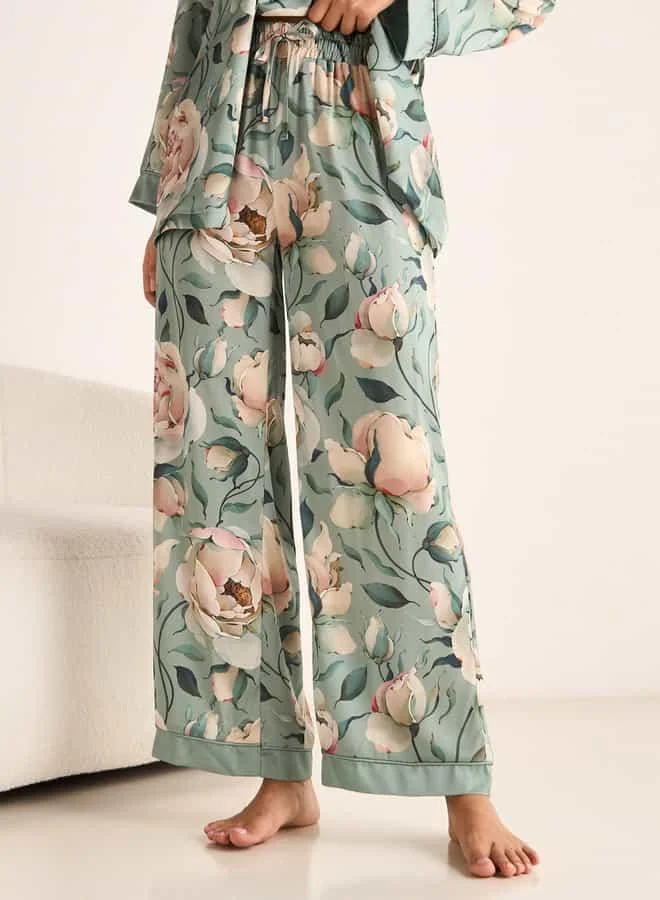 Splash FAV Floral Print Robe and Pyjama Set